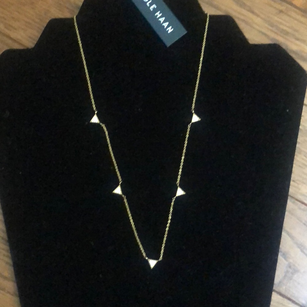 Goldtone Triangle Accented Necklace